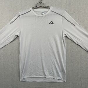 Adidas Men's Medium White Aeroready Long Sleeve Shirt Pullover Running